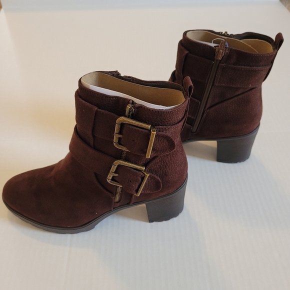 Sonoma Brown Rottweiler High Heel Moto Ankle Boots Sz 10 - Picture 2 of 9